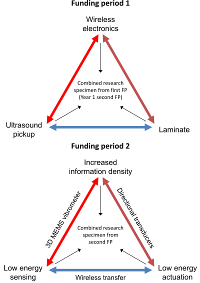 Interaction between the three working groups in subproject 2