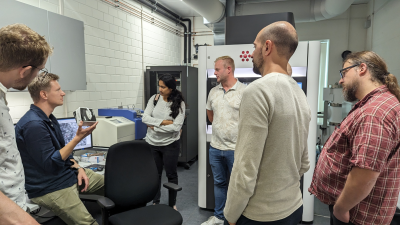 Picture of the materials testing lab tour.